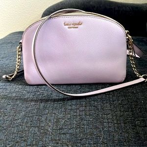 Kate Spade Hilli Dome Crossbody Small Lilac Pink Saffiano Leather Shoulder Bag